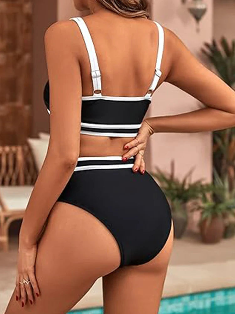 Bikini sport taille haute 2 pièces