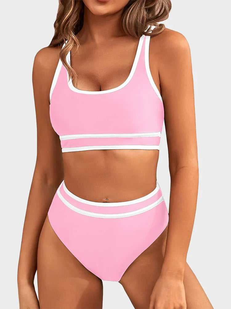 Bikini sport taille haute 2 pièces
