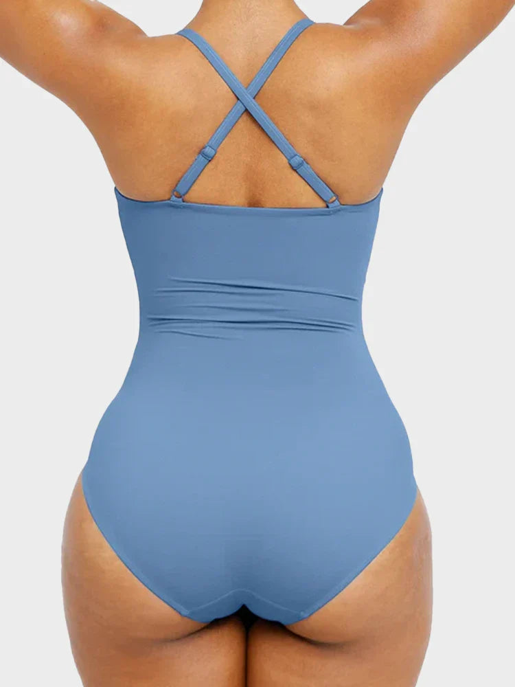 Maillot de bain gainant échancré à anneau en U
