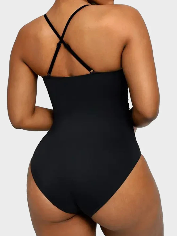 Maillot de bain gainant échancré à anneau en U