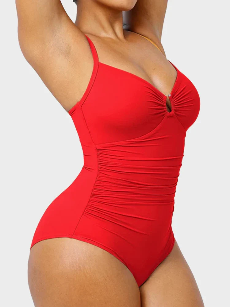 Maillot de bain gainant échancré à anneau en U