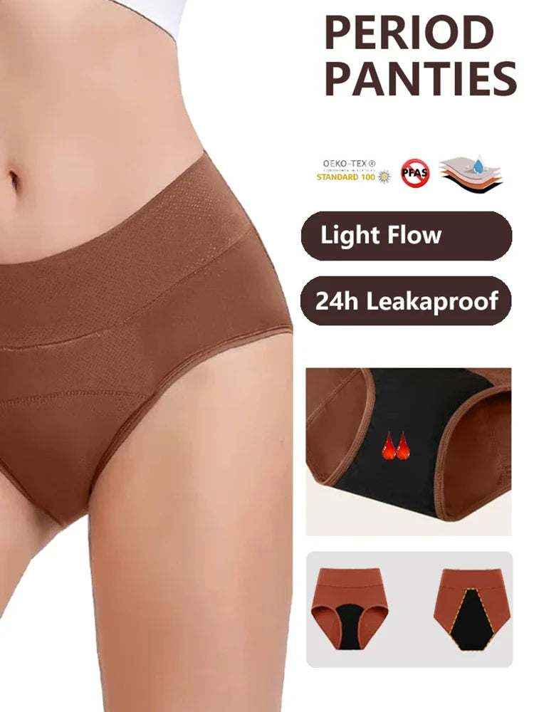 Lot de 5 – Culottes menstruelles anti-fuites taille haute pour femme