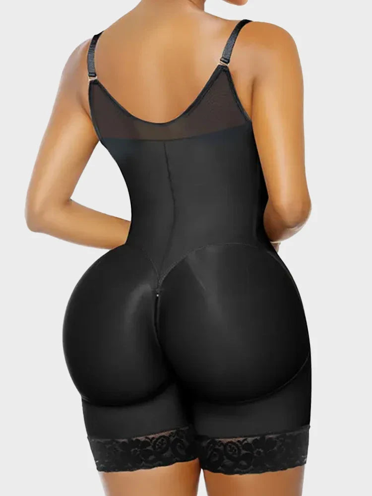 Gaine colombiana femme – Ventre plat, effet push-up, entrejambe zippé, bretelles amovibles