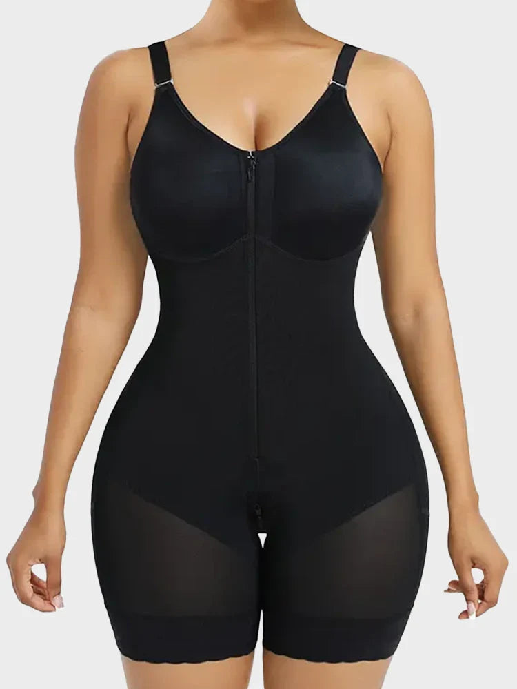 Gaine colombiana femme – Ventre plat, effet push-up, entrejambe zippé, bretelles amovibles