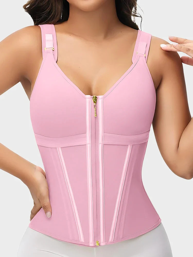 Gaine sculptante femme avec soutien-gorge – Ventre plat, bretelles réglables, sport et quotidien