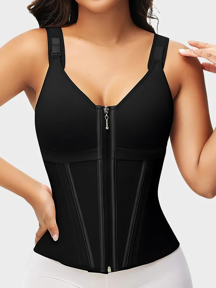 Gaine sculptante femme avec soutien-gorge – Ventre plat, bretelles réglables, sport et quotidien
