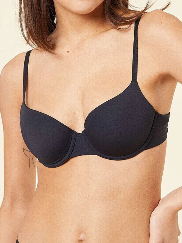 Soutien-gorge push-up femme ultra doux – Décolleté arrondi, armatures rembourrées, demi-balconnet invisible sous T-shirt