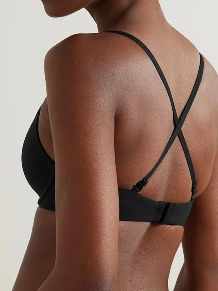 Soutien-gorge push-up femme ultra doux – Décolleté arrondi, armatures rembourrées, demi-balconnet invisible sous T-shirt