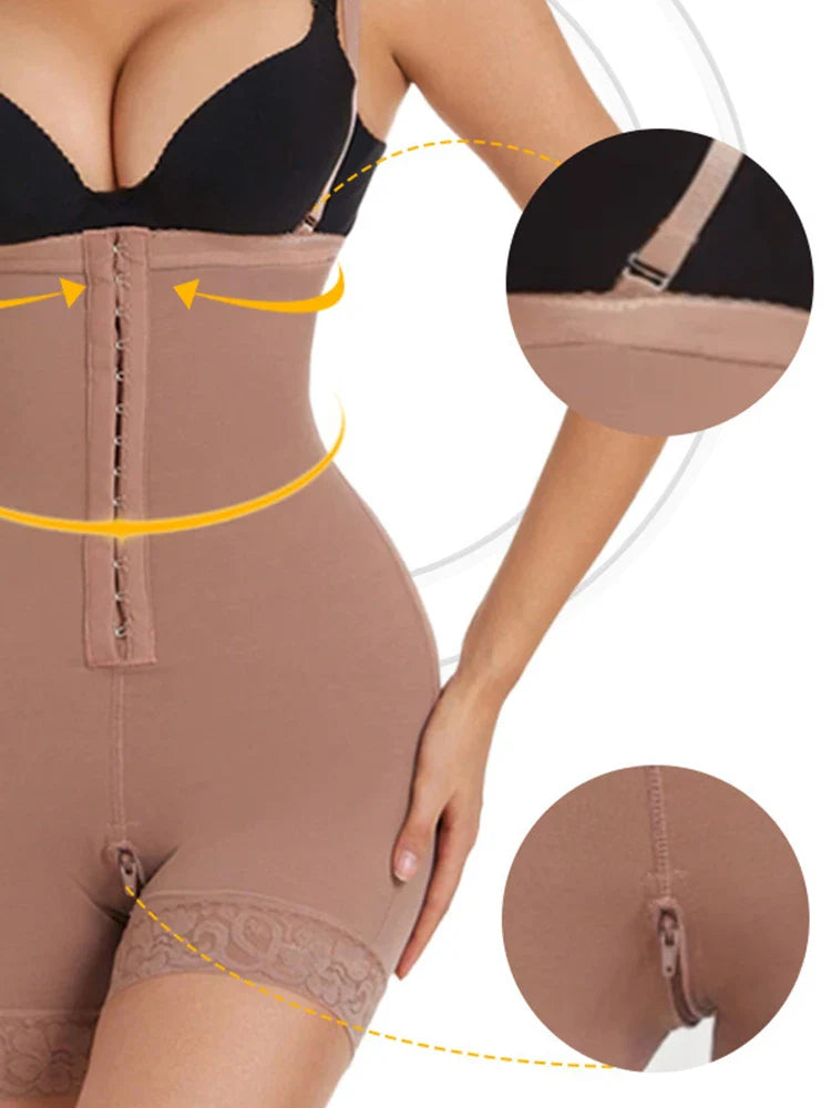 Body gainant effet push-up à entrejambe zippé – Ventre plat