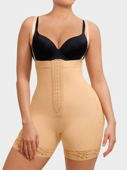 Body gainant effet push-up à entrejambe zippé – Ventre plat