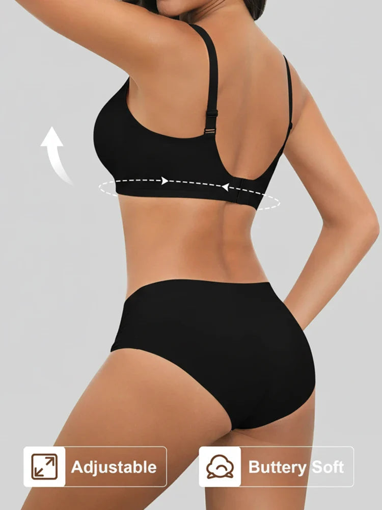 Soutien-gorge gel sans coutures ni armatures – Push-up col V plongeant