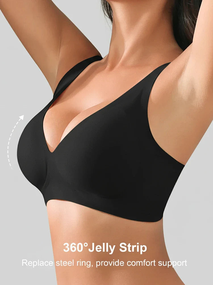 Soutien-gorge gel sans coutures ni armatures – Push-up col V plongeant