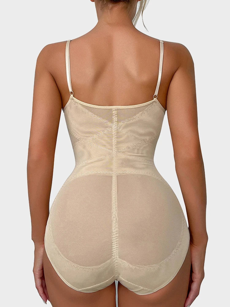 Body gainant ventre plat à col V avec soutien-gorge intégré