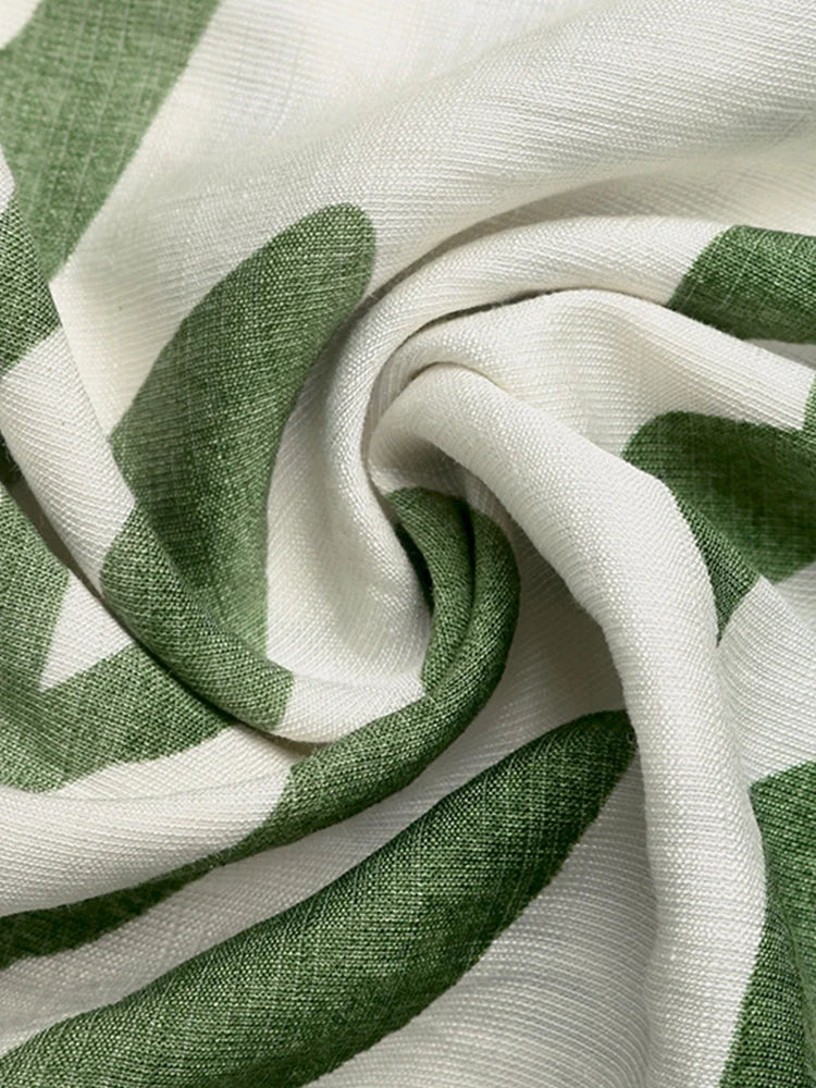 Robe midi à imprimé feuillage