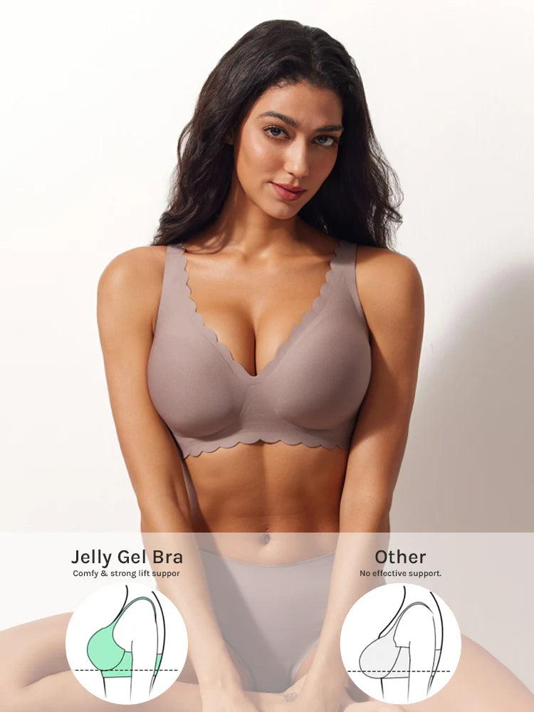 Soutien-gorge femme sans armatures festonné – Confort absolu