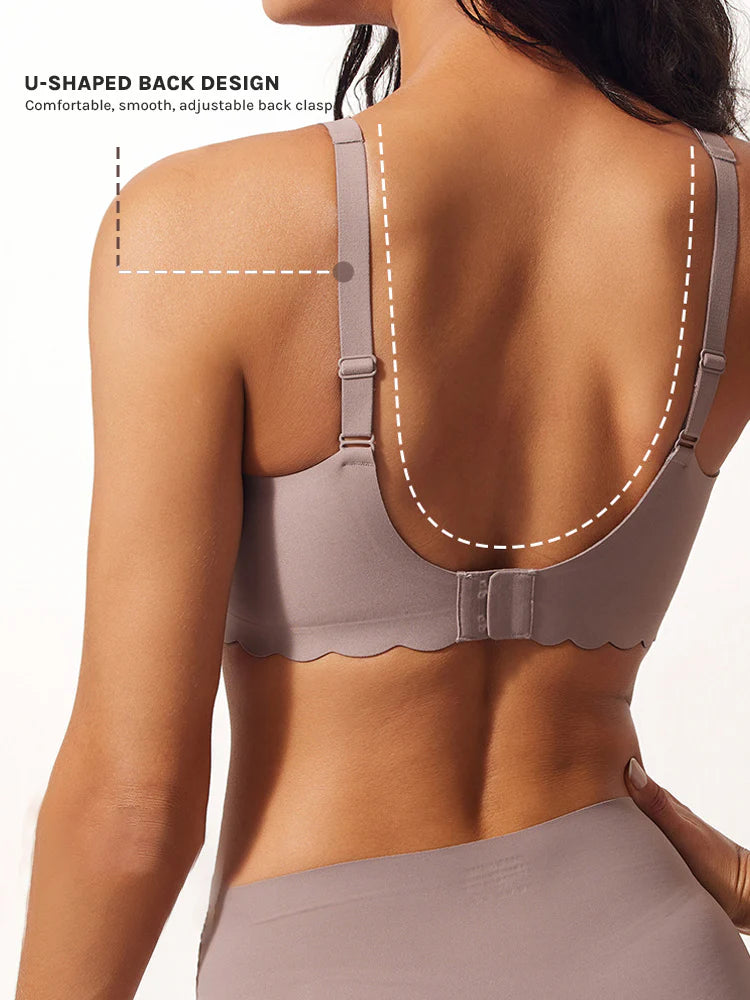 Soutien-gorge femme sans armatures festonné – Confort absolu