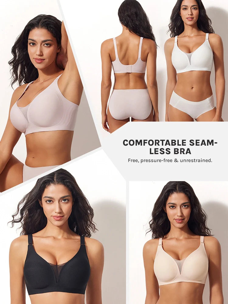 Soutien-gorge sans armatures en mesh, bonnets 3/4, maintien Jelly