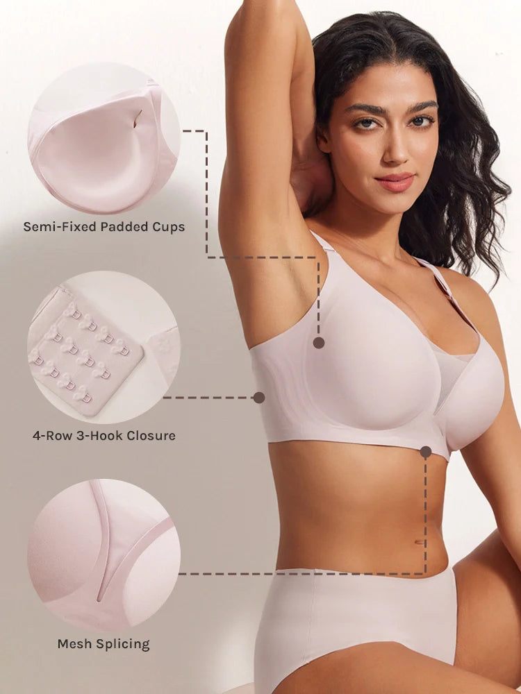 Soutien-gorge sans armatures en mesh, bonnets 3/4, maintien Jelly