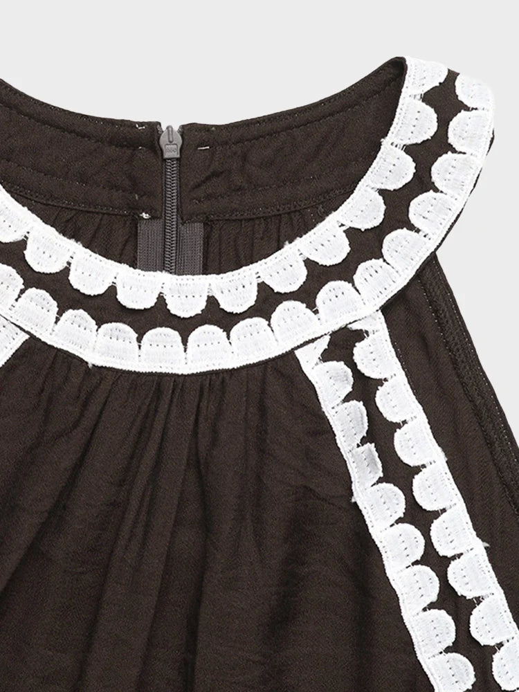 Robe d’été bohème sans manches à col licou 2026