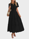 Robe longue décontractée manches courtes avec poches