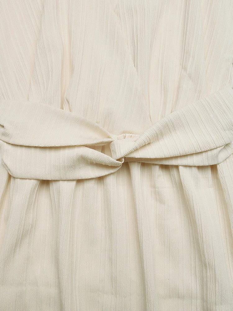 Robe longue col V manches courtes