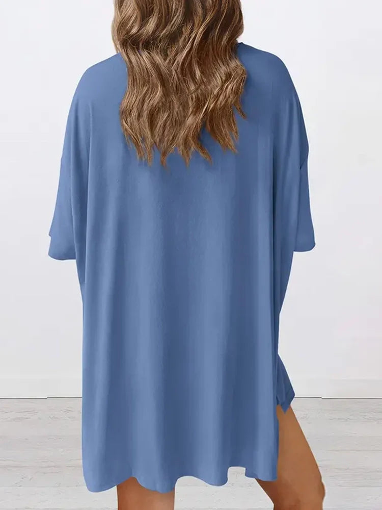 Ensemble 2 pièces oversize – top col rond et bas à fentes