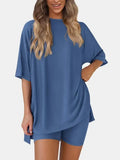 Ensemble 2 pièces oversize – top col rond et bas à fentes