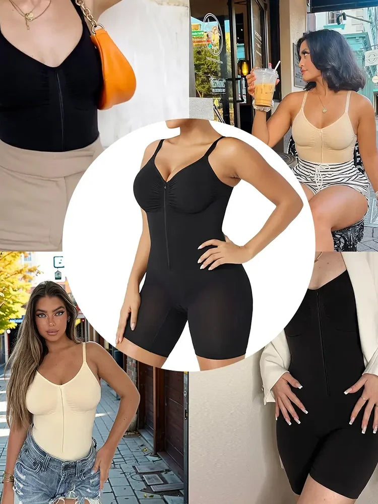 Body gainant sans coutures à fermeture éclair