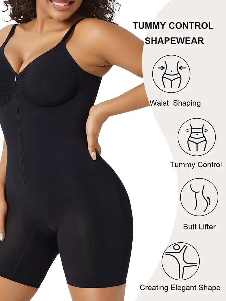 Body gainant sans coutures à fermeture éclair