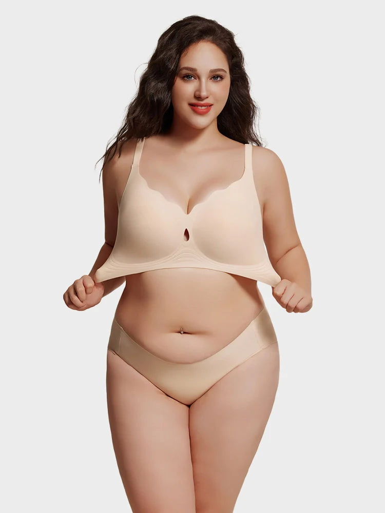 Soutien-gorge grande taille sans coutures ni armatures – bord festonné, maintien tout en douceur