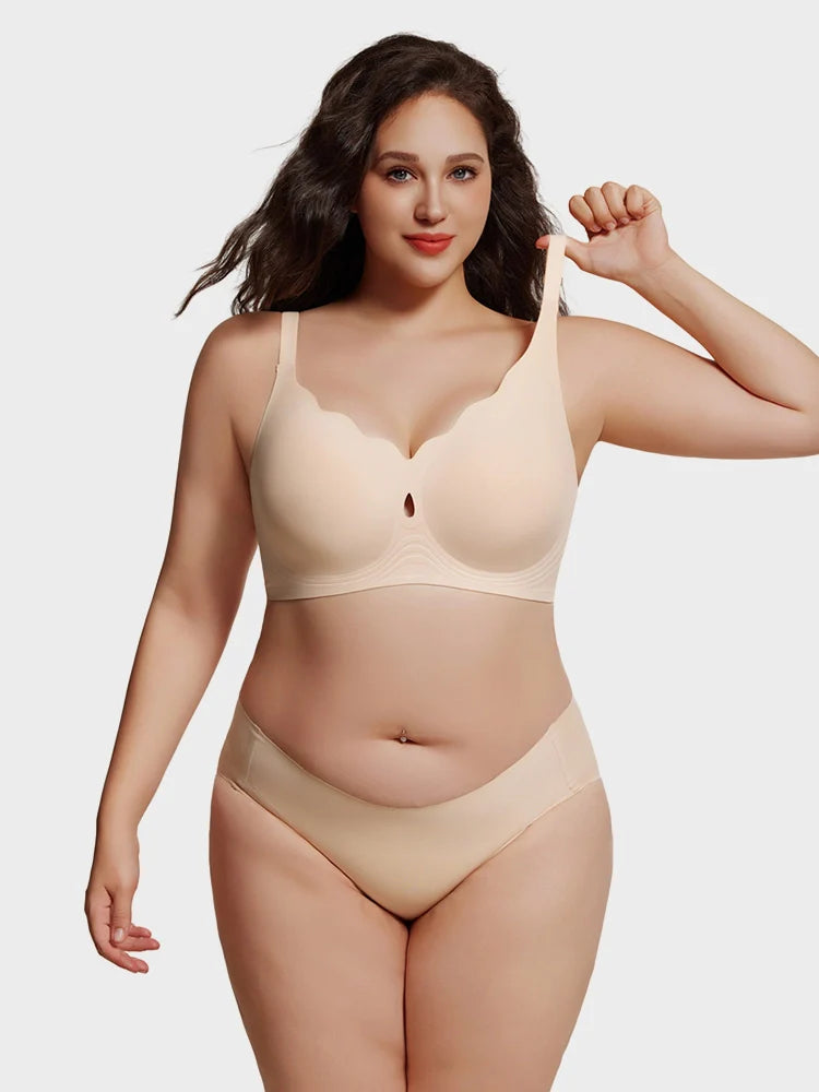 Soutien-gorge grande taille sans coutures ni armatures – bord festonné, maintien tout en douceur