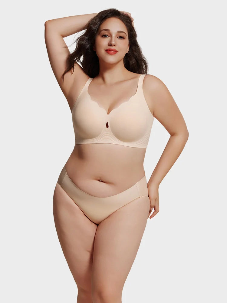 Soutien-gorge grande taille sans coutures ni armatures – bord festonné, maintien tout en douceur