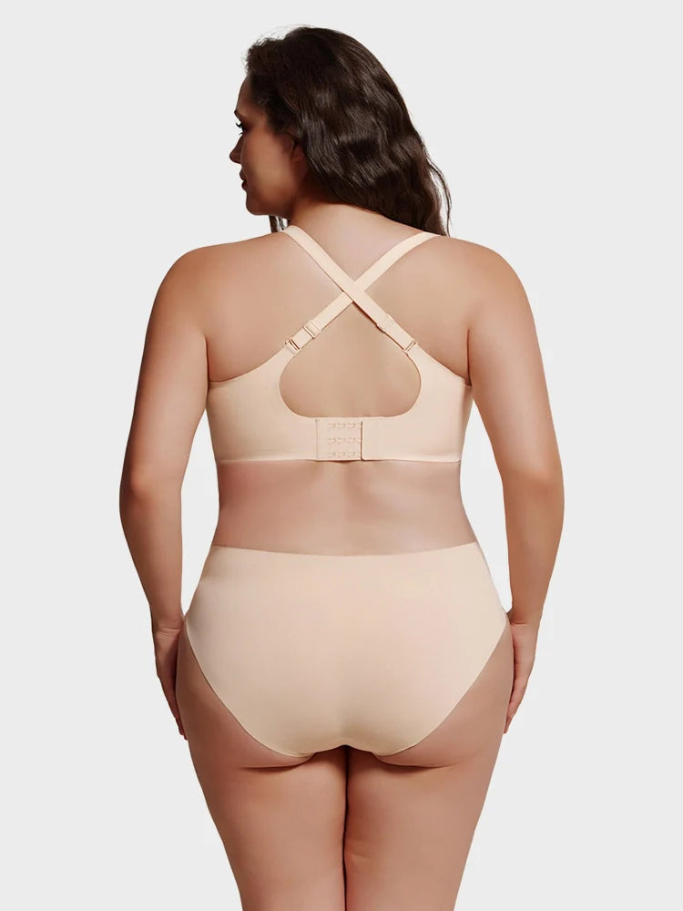 Soutien-gorge grande taille sans coutures ni armatures – bord festonné, maintien tout en douceur
