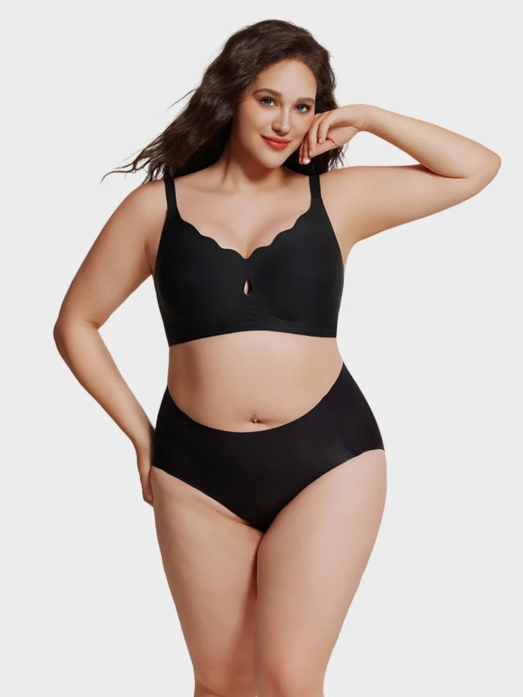 Soutien-gorge grande taille sans coutures ni armatures – bord festonné, maintien tout en douceur