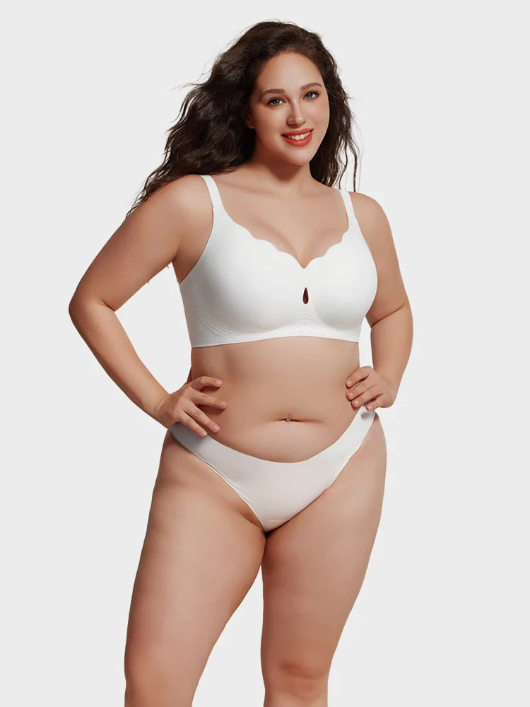 Soutien-gorge grande taille sans coutures ni armatures – bord festonné, maintien tout en douceur
