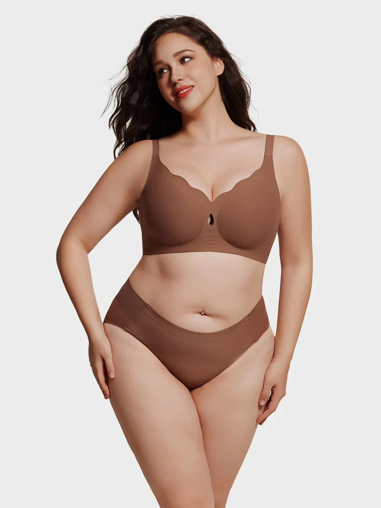 Soutien-gorge grande taille sans coutures ni armatures – bord festonné, maintien tout en douceur