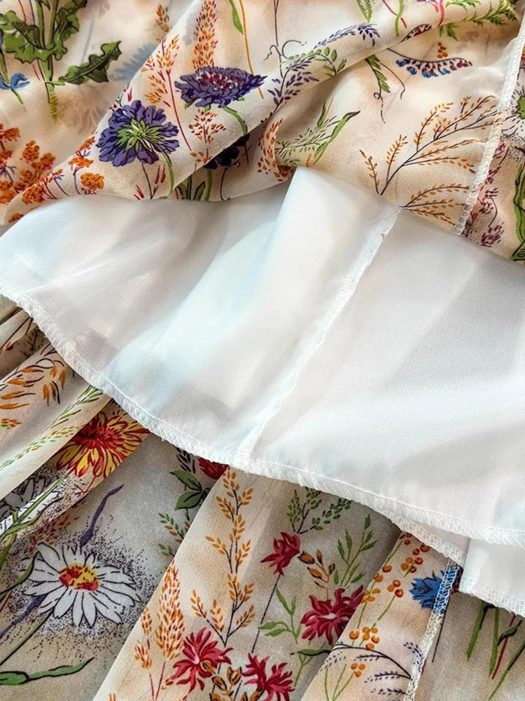 Robe d'été caraco fleurie bohème, coupe trapèze