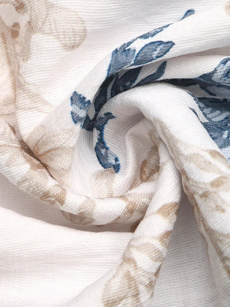 Robe longue bohème – col carré, sans manches, à smocks