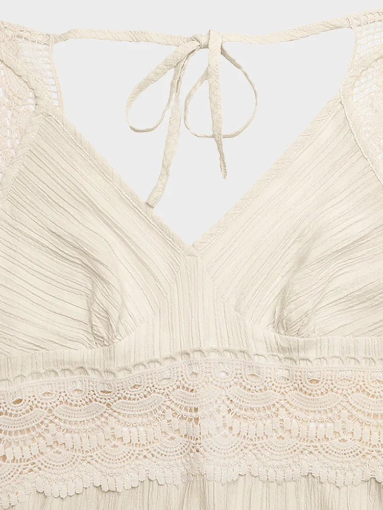 Robe longue d'été unie à bretelles fines