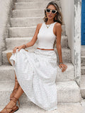 Robe longue d'été sans manches style hawaïen