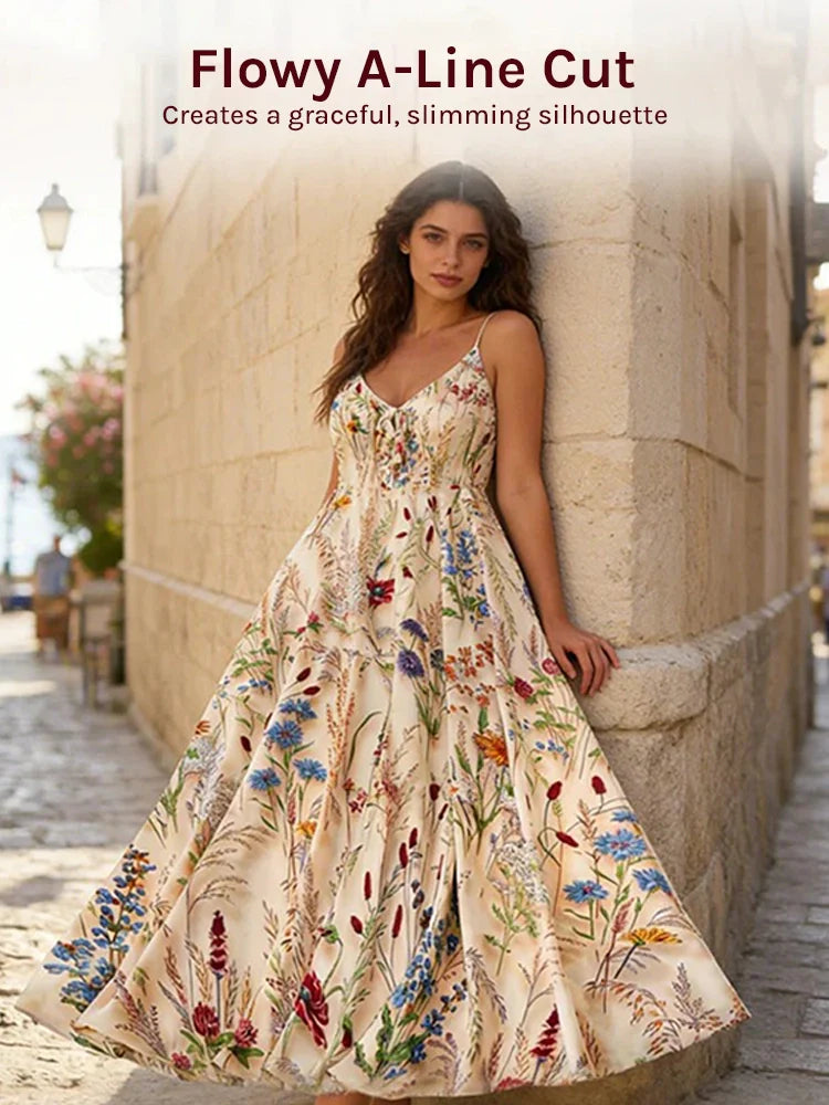 Robe d'été caraco fleurie bohème, coupe trapèze