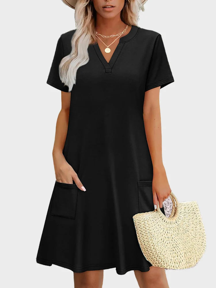 Robe d’été col V esprit vacances
