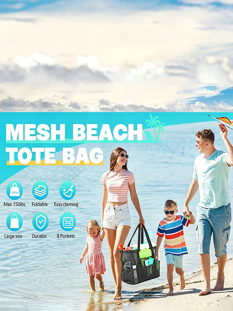 Sac de plage en filet – Grand cabas de plage