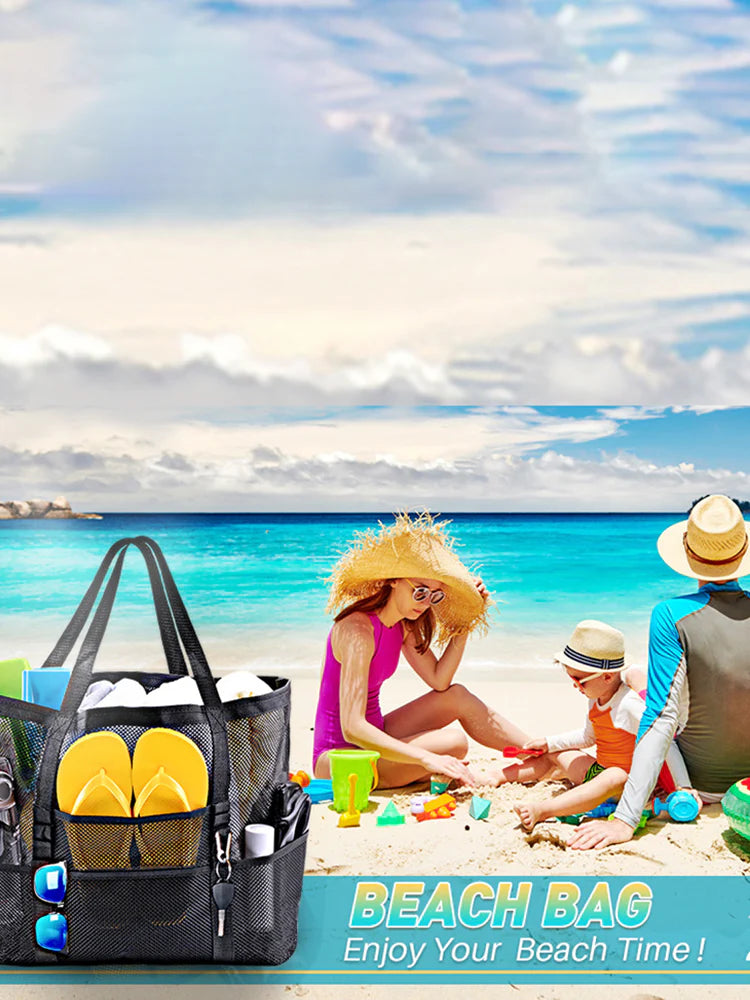 Sac de plage en filet – Grand cabas de plage