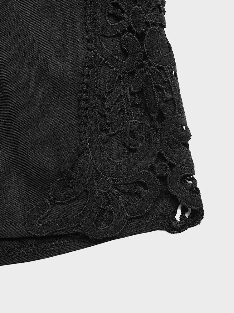 Short femme ample à taille élastique et cordon de serrage