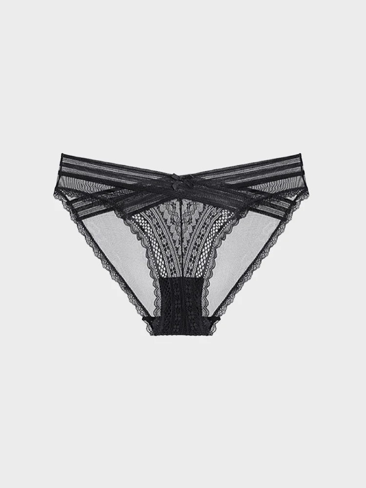 Culotte femme en dentelle échancrée taille basse et respirante