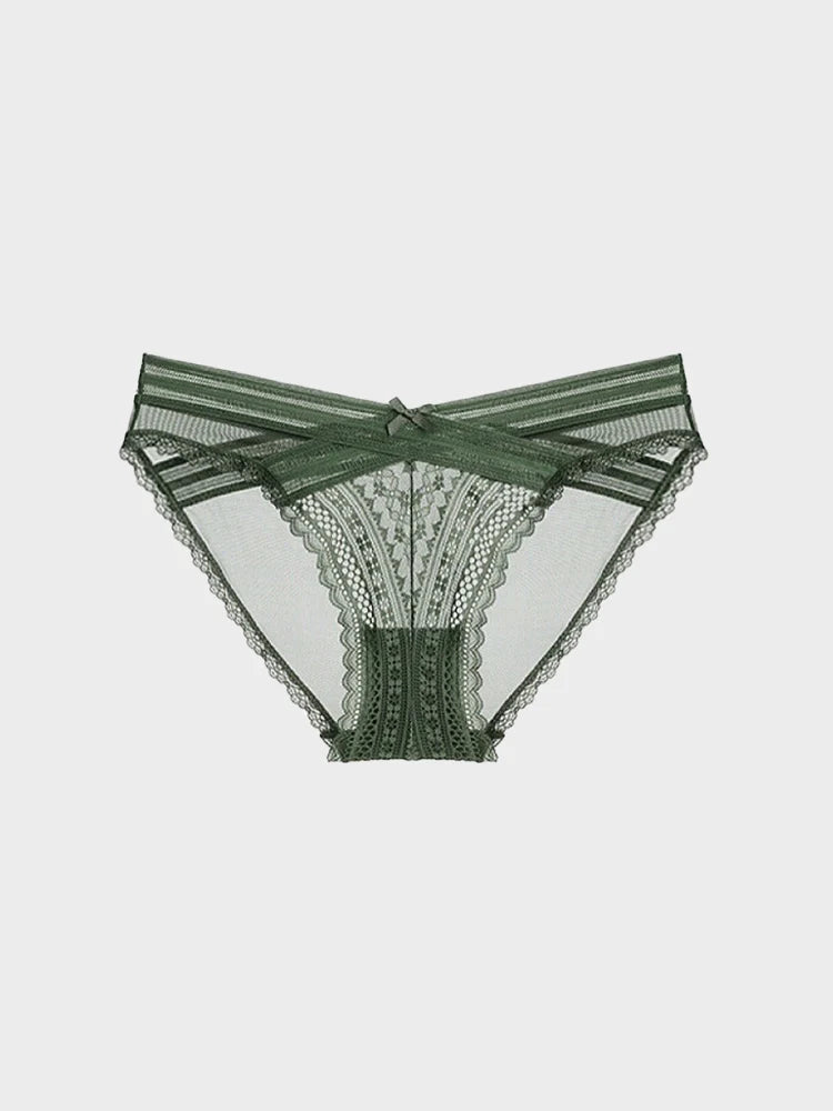 Culotte femme en dentelle échancrée taille basse et respirante
