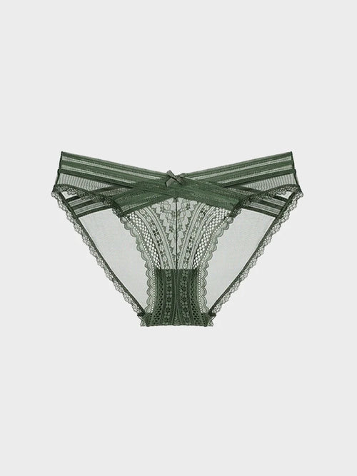 Culotte femme en dentelle échancrée taille basse et respirante