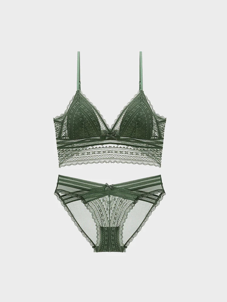 Ensemble brassière femme en dentelle sans armatures