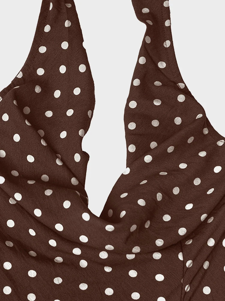 Robe courte à pois dos nu